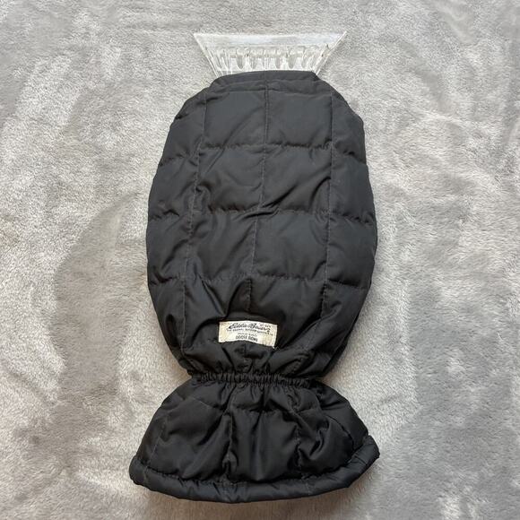 Eddie Bauer Goose Down Ice Scraper Mitt Black Quilted Insulated Glove Mitten - Picture 1 of 6